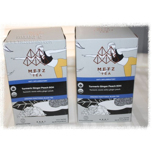 Turmeric Ginger Peach Metz Tea | Organic Functional Anti-Inflammatory - 25 Pyramid Bags